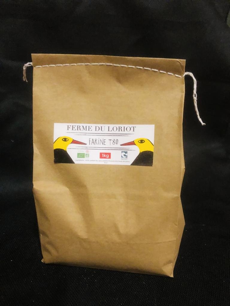 FARINE BIO Blé tendre/froment T80 - semi-complète 1KG