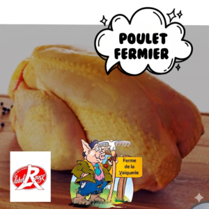 POULET FERMIER 1,4 KG - 1,6 KG PRET A CUIRE